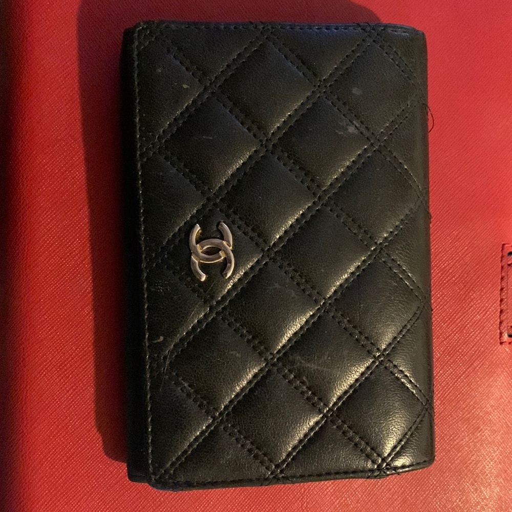 Authentic Chanel CC Black Leather Wallet